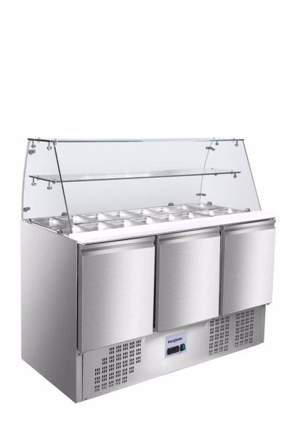 ECOLINE 700 Saladette 3-türig und Glasaufsatz - 368 l