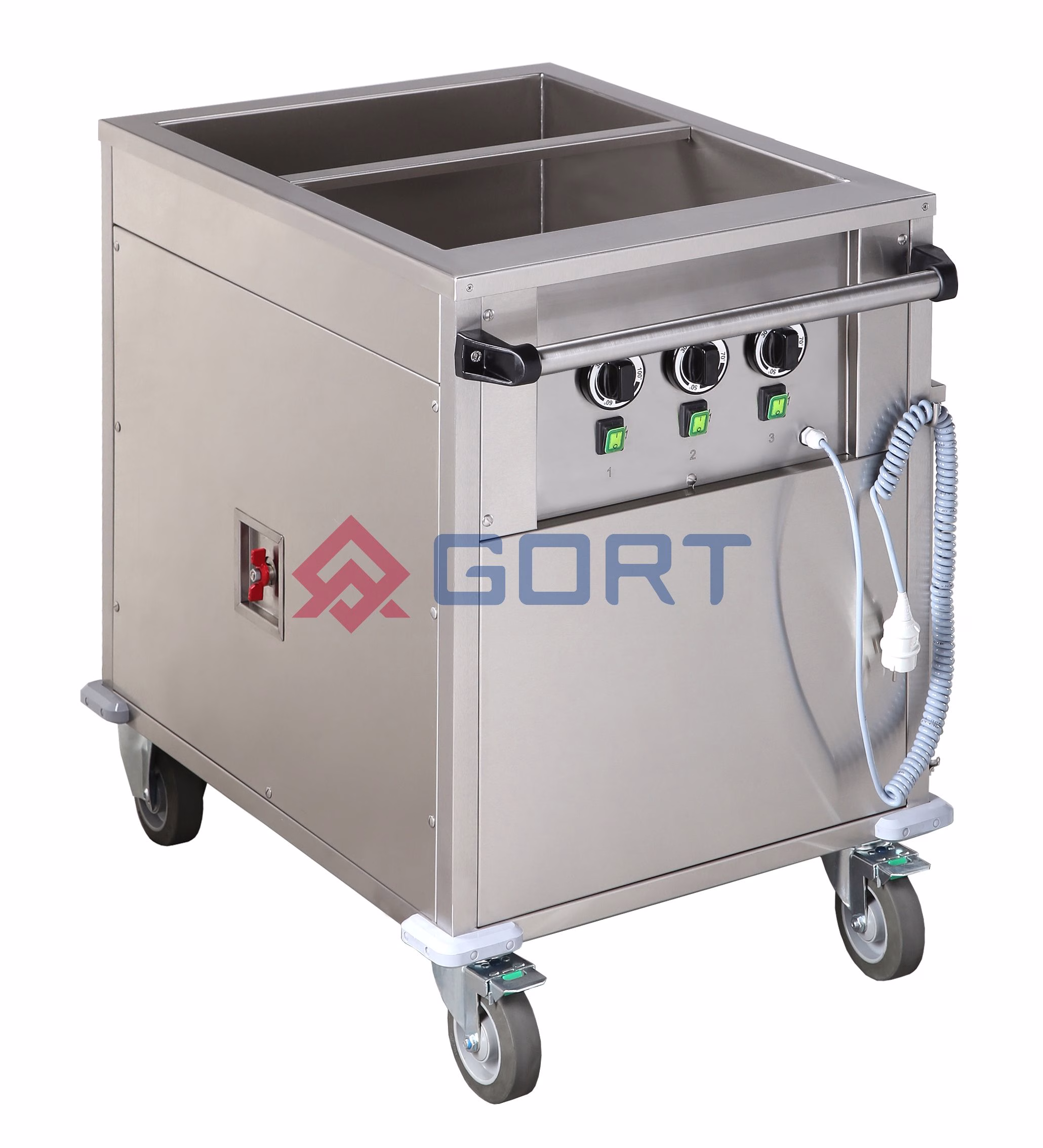 Bain-Marie-Wagen 1 Becken (2xGN1/1) mit Wärmeschrank