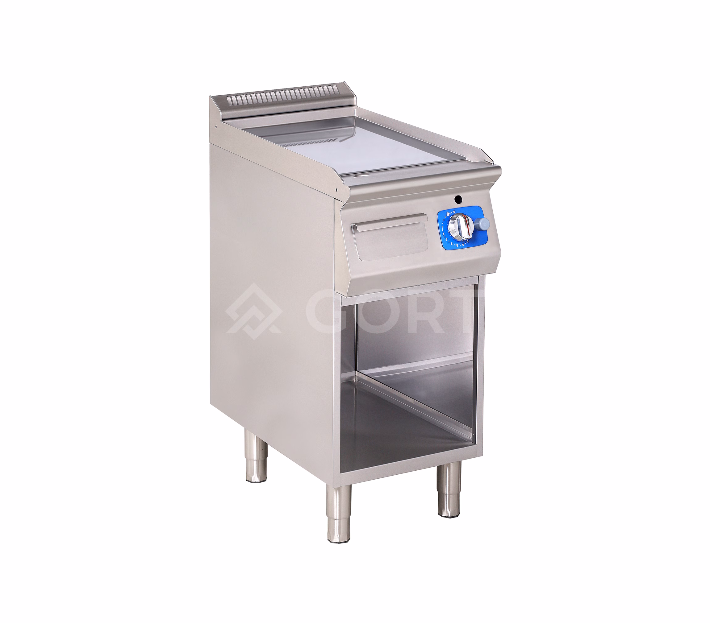 Gas Chrome Grillplatte auf offener Basis – glatt