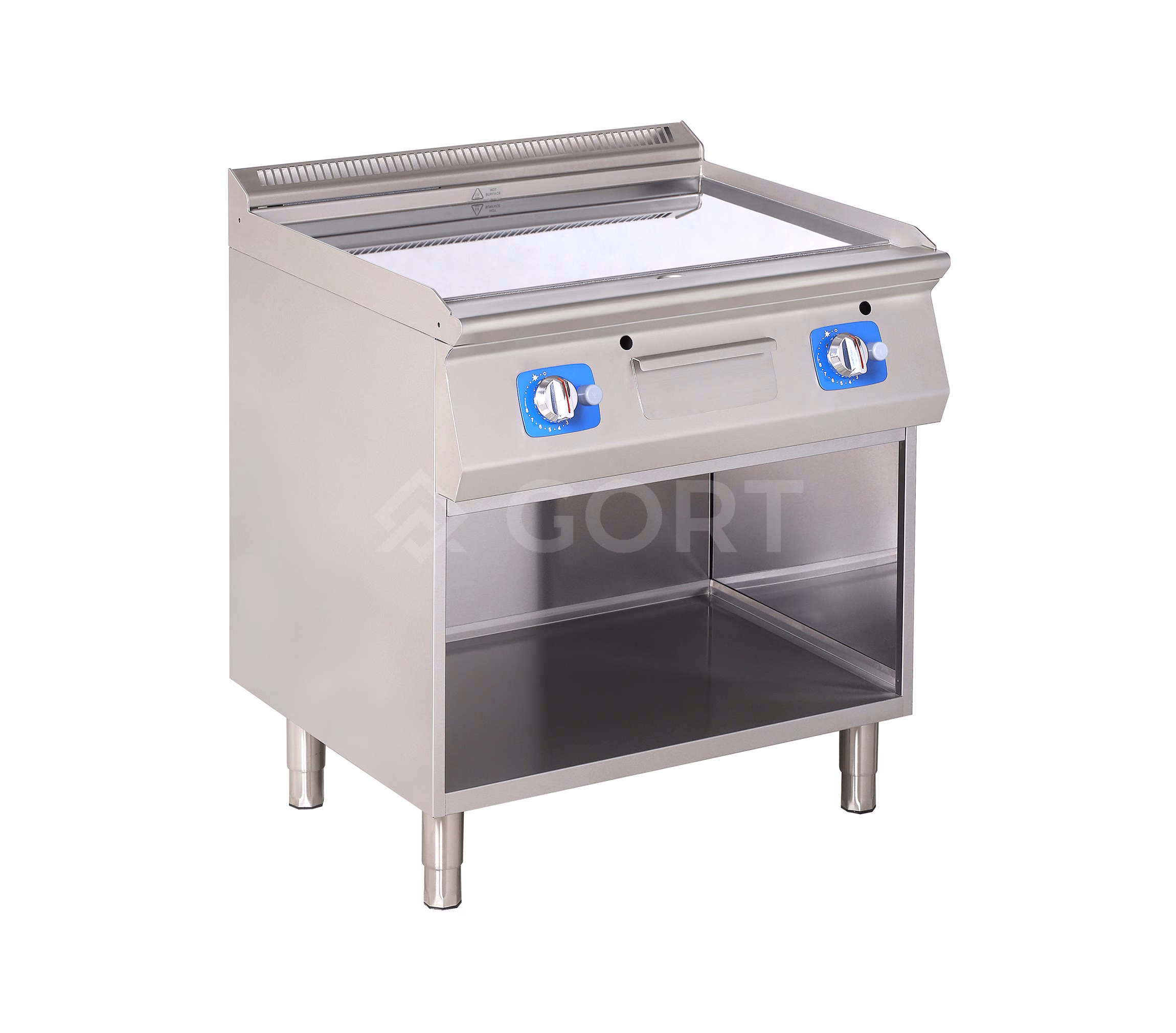 Gas Chrome Grillplatte auf offener Basis – glatt