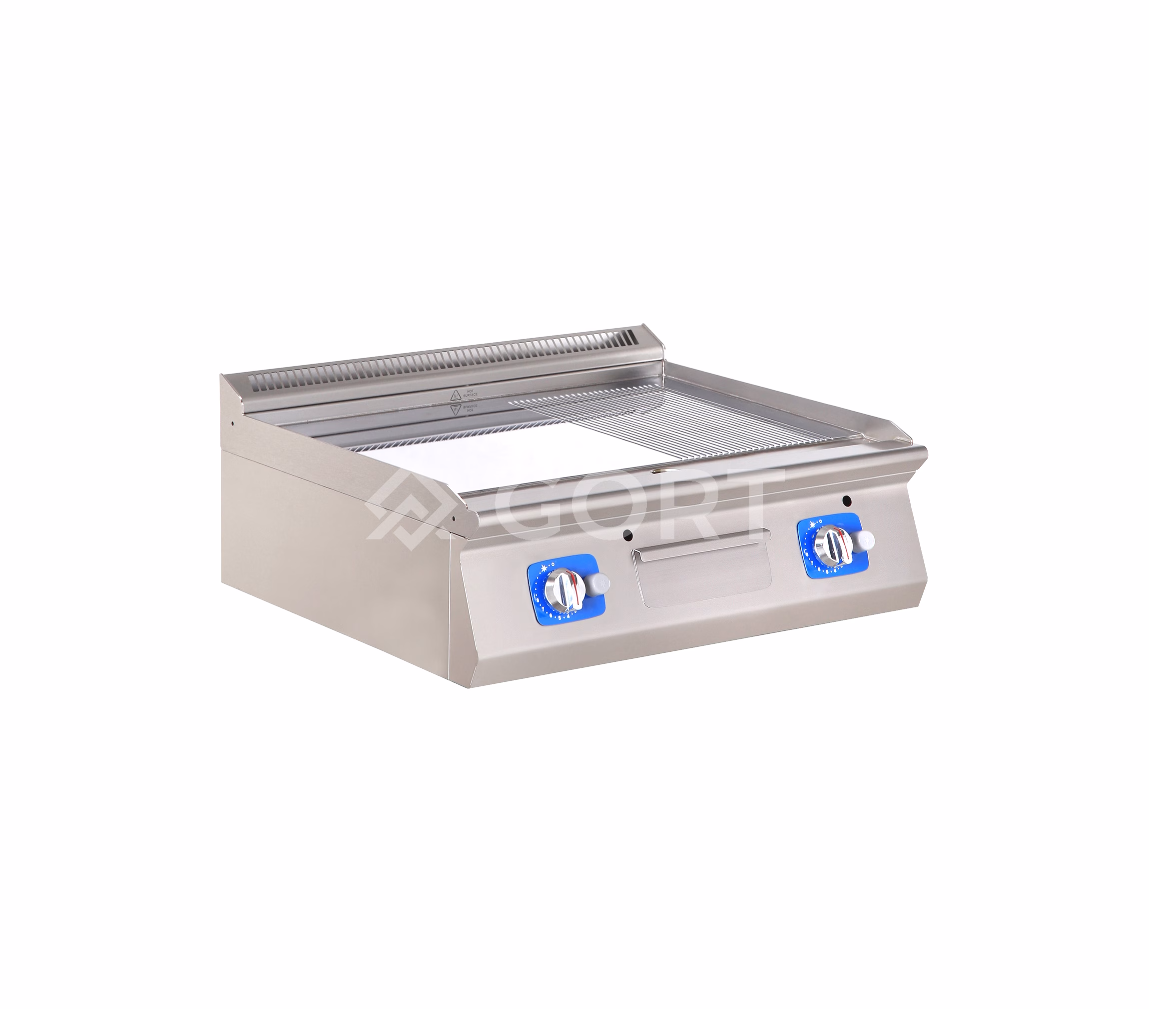 Gas Chrome Grillplatte – geriffelt aus Edelstahl