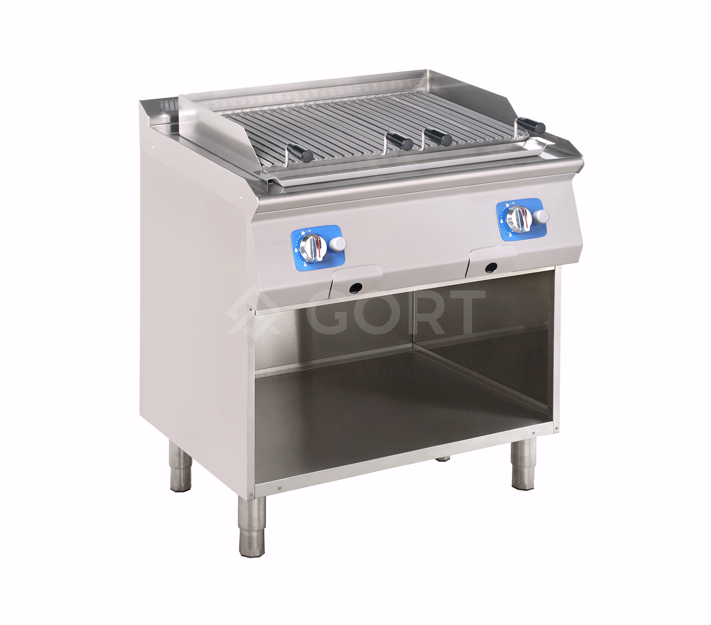 Gas Lavasteingrill auf offener Basis