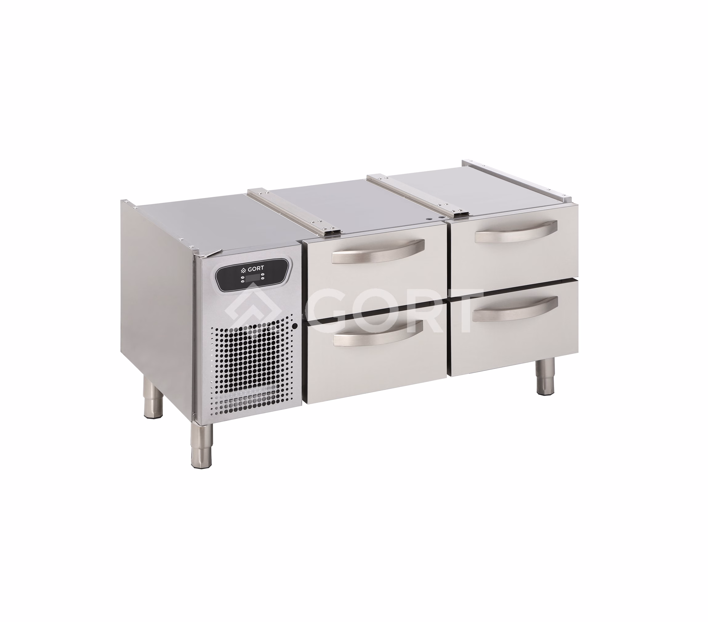 Kühlunterbau Kühlbasis mit Schubladen 74l Edelstahl