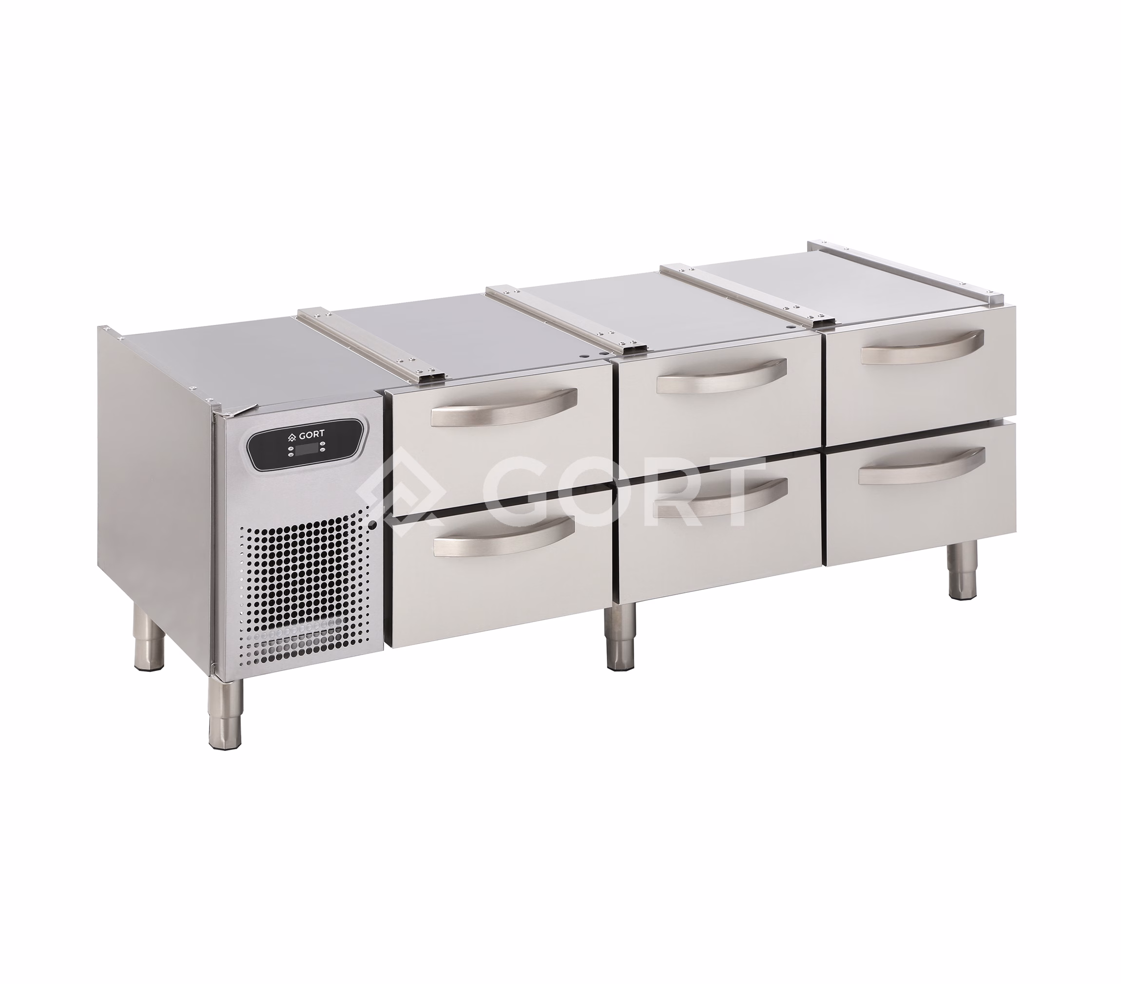 Kühlunterbau Kühlbasis mit Schubladen 111l Edelstahl