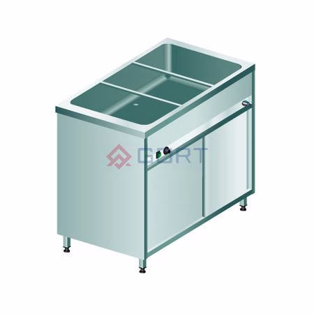 Freistehendes Bain-Marie mit 1 Fach (3xGN1/1) und neutralem Schrank (Kopie)