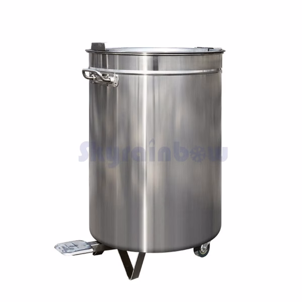 Mülleimer aus Edelstahl, 95L, mit Fußpedal