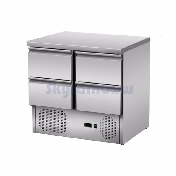 Kühltisch mit 4 Schubladen, Unterbaukühlung, 90x70